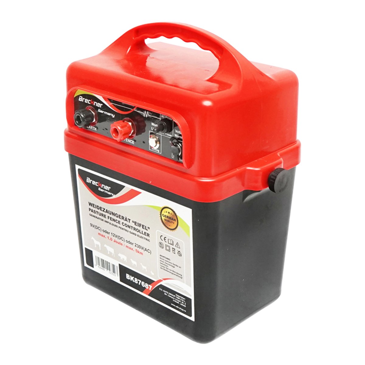 Aparat generator de impulsuri 9-12V sau 220V, 1 Joule, 5km pentru gard electric Breckner Germany